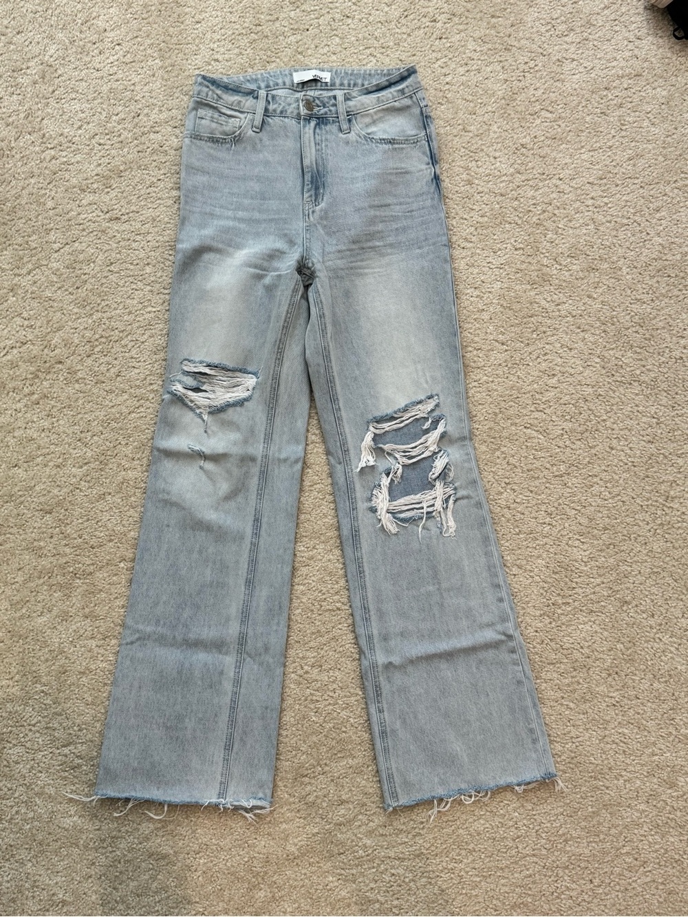 🔹 VERVET Los Angeles Distressed Wide Leg Jeans – Size 26 - Picture 2 of 8